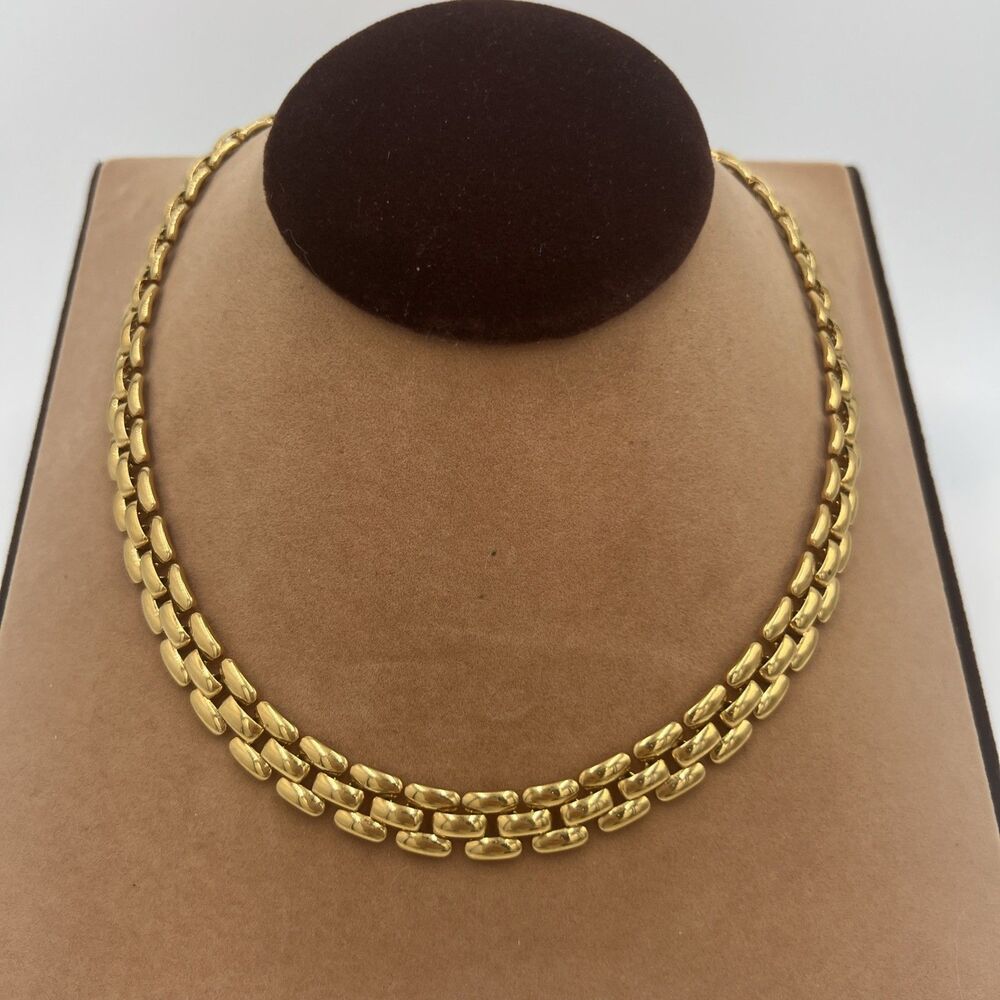 Vintage Napier Gold-tone Link Necklace 16" Drapes Well Heavy Classic Dressy